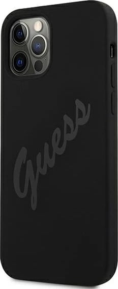 Mbështjellës Guess GUHCP12LLSVSBK për iPhone 12 Pro Max 6.7", silikon, i zi Mbështjellës Guess GUHCP12LLSVSBK për iPhone 12 Pro Max 6.7", silikon, i zi