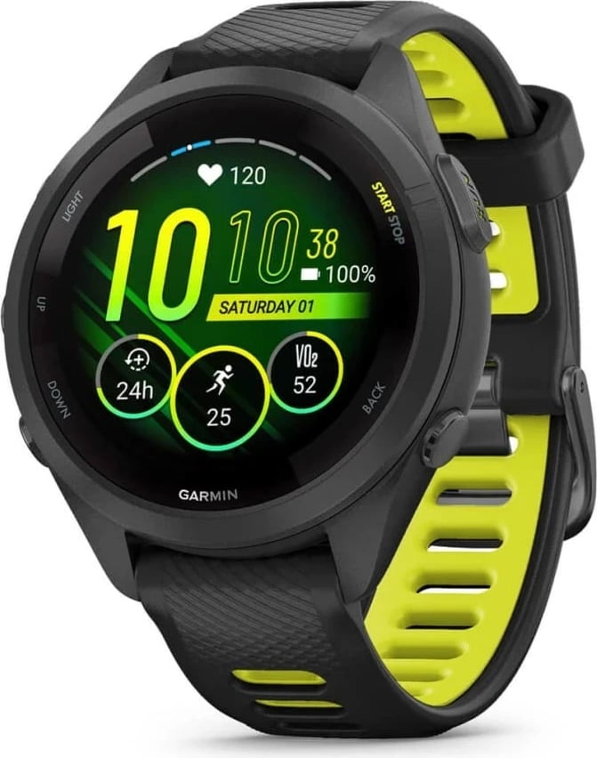 Smartwatch Garmin Forerunner 265S, 42mm, AMOLED, GPS, rrip silikoni, verdhë