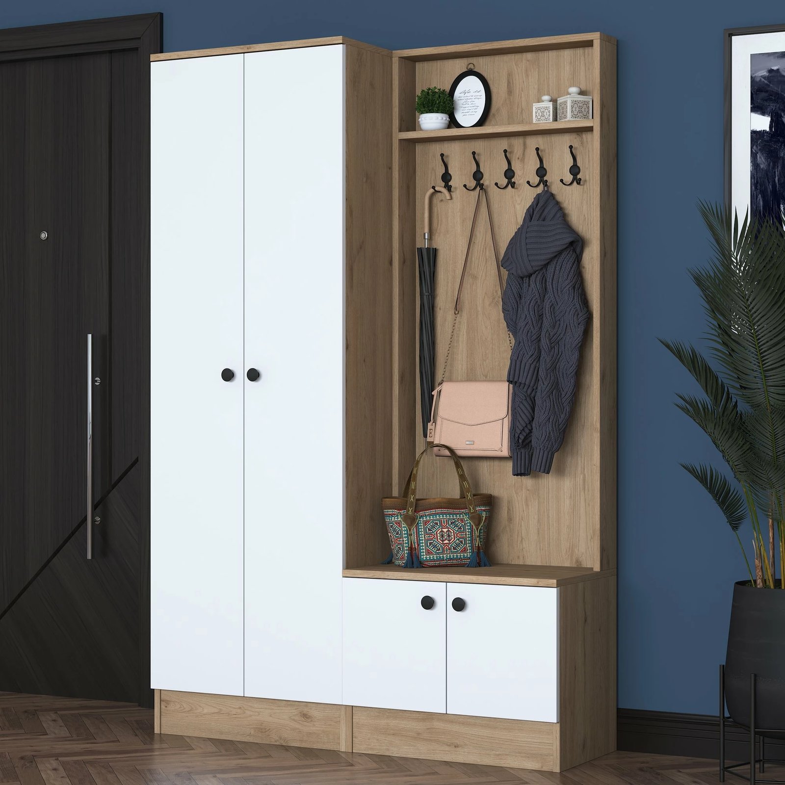 Stendë korridori Skye Decor, ngjyrë arrë dhe e bardhë, P6 - M11 - 2389