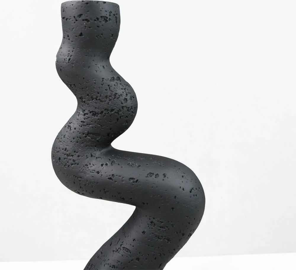 Mbajtës qirinjsh ANGLES I, rrëshirë, ngjyrë e zezë, 10.5x7x23.5cm