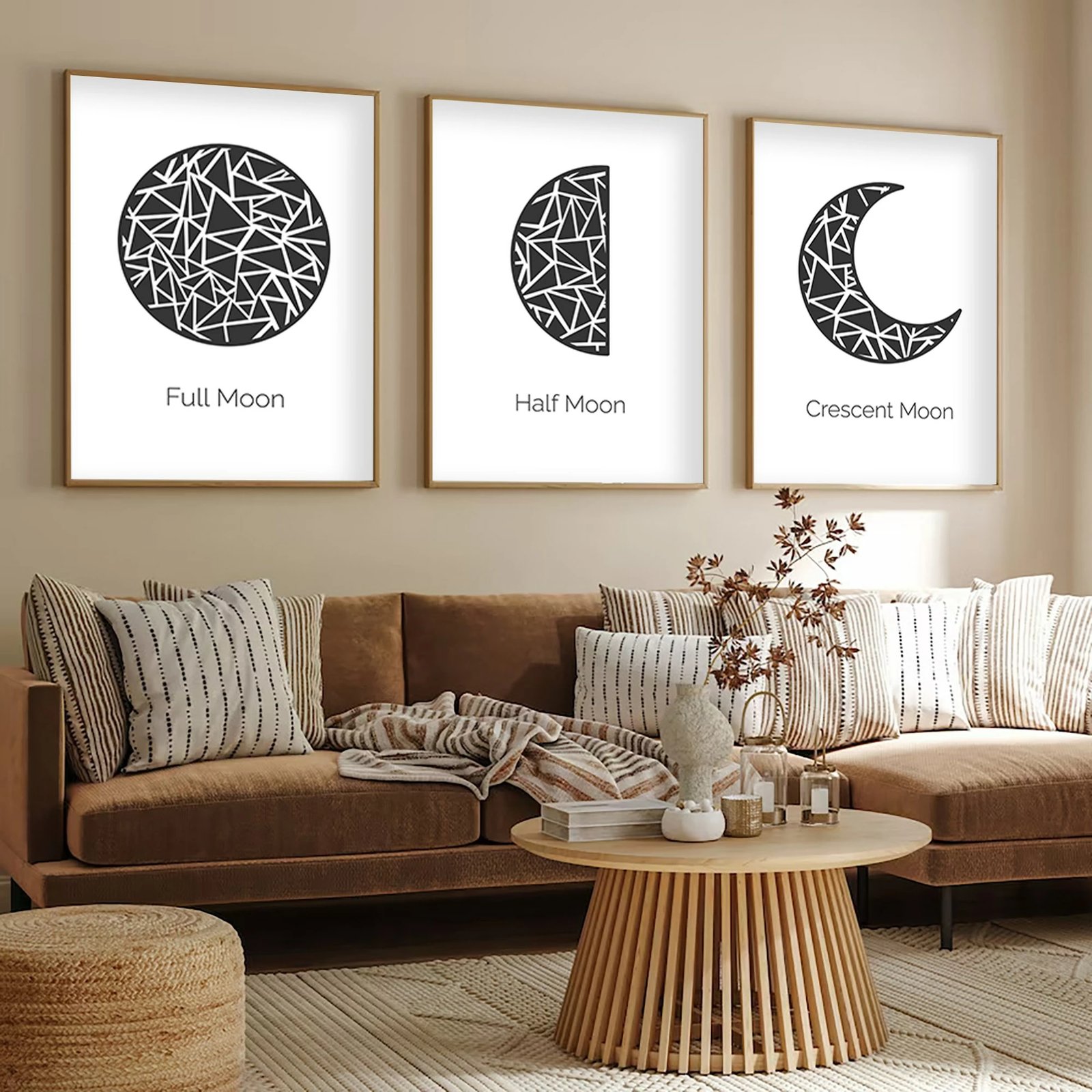 Pikturë dekorative me kornizë MDF (3 copë), Wallity, Huhu225, 50x70cm