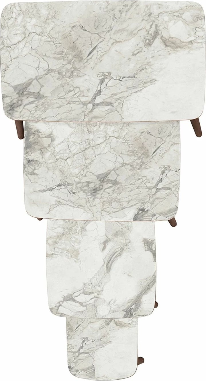 Set tavolinash të vendosshme (4 copë), Skye Decor, Luci, e bardhë