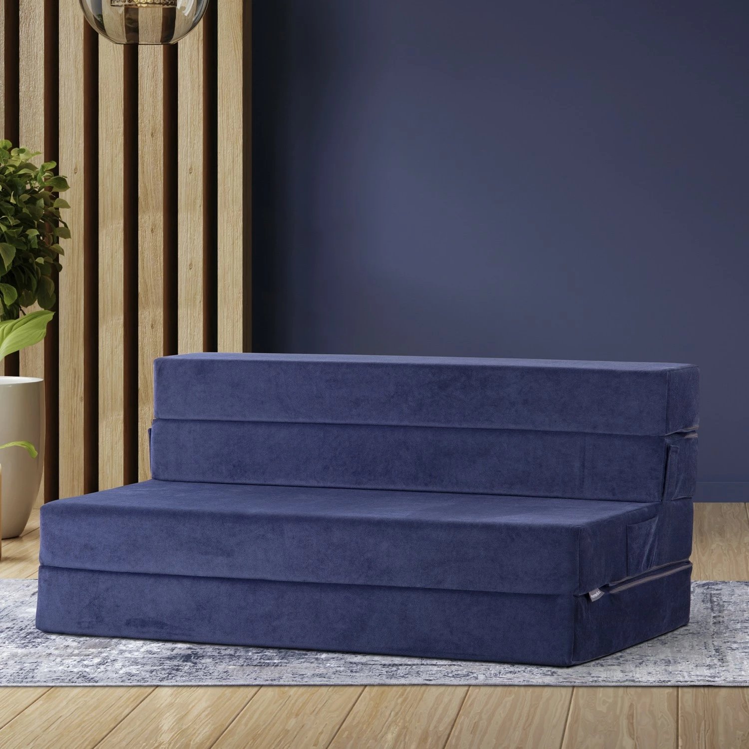 Divan-krevat dy vendësh Valeria, ngjyrë e kaltër, Atelier del Sofa