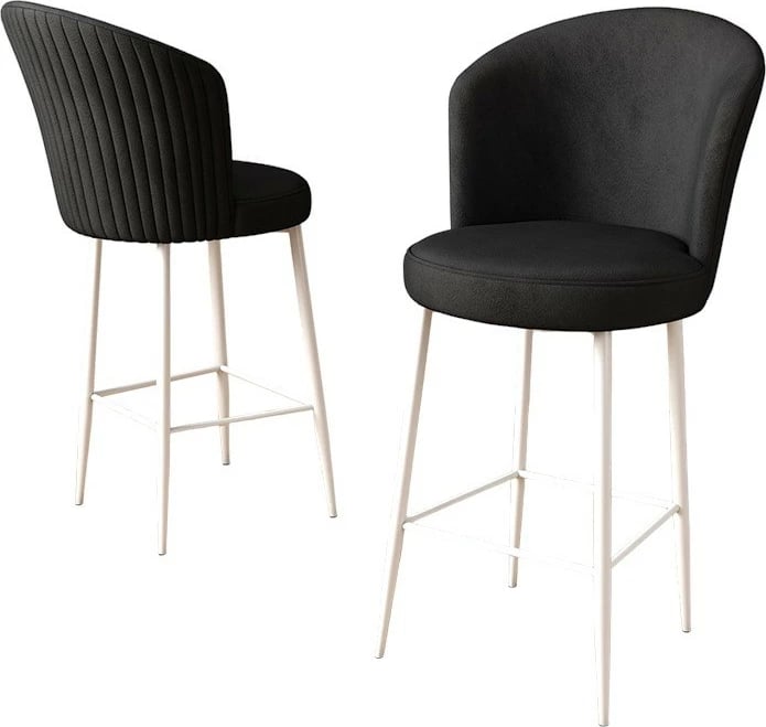 Set karrigesh për bar (2 copë), Hanah Home, Alte, e zezë, e bardhë