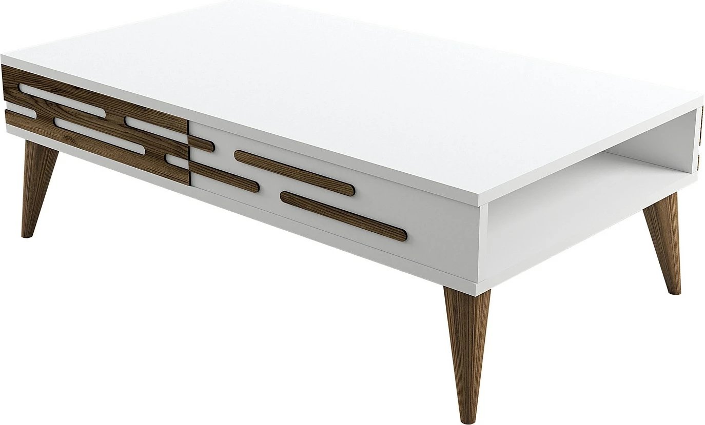 Tavolinë kafeje Hanah Home, Valensiya, ngjyrë arre dhe e bardhë