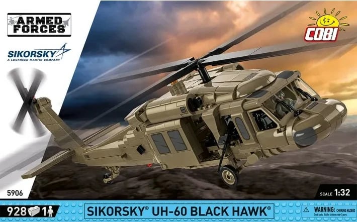Set lodrash ndërtimi Cobi Klocki Sikorsky UH-60 Black Hawk, 928 pjesë, bezhë