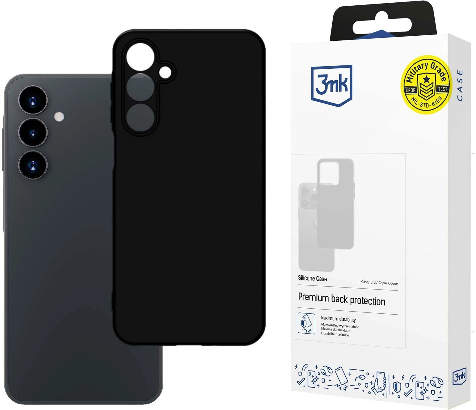 Mbështjellës silikoni 3mk për Samsung Galaxy A16, i zi