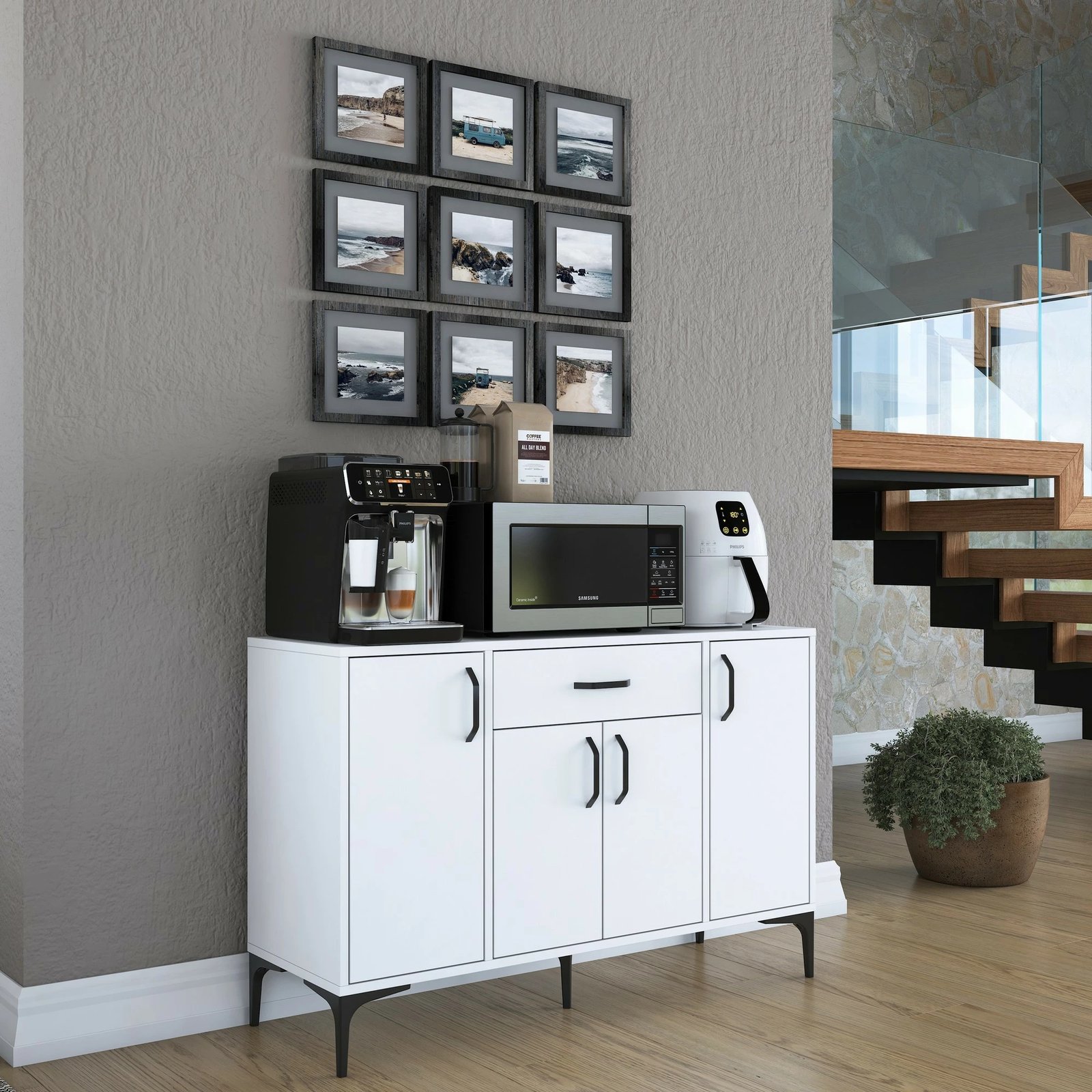 Dollap shumëpërdorimësh, ngjyrë e bardhë, Skye Decor, JE136 - 3144