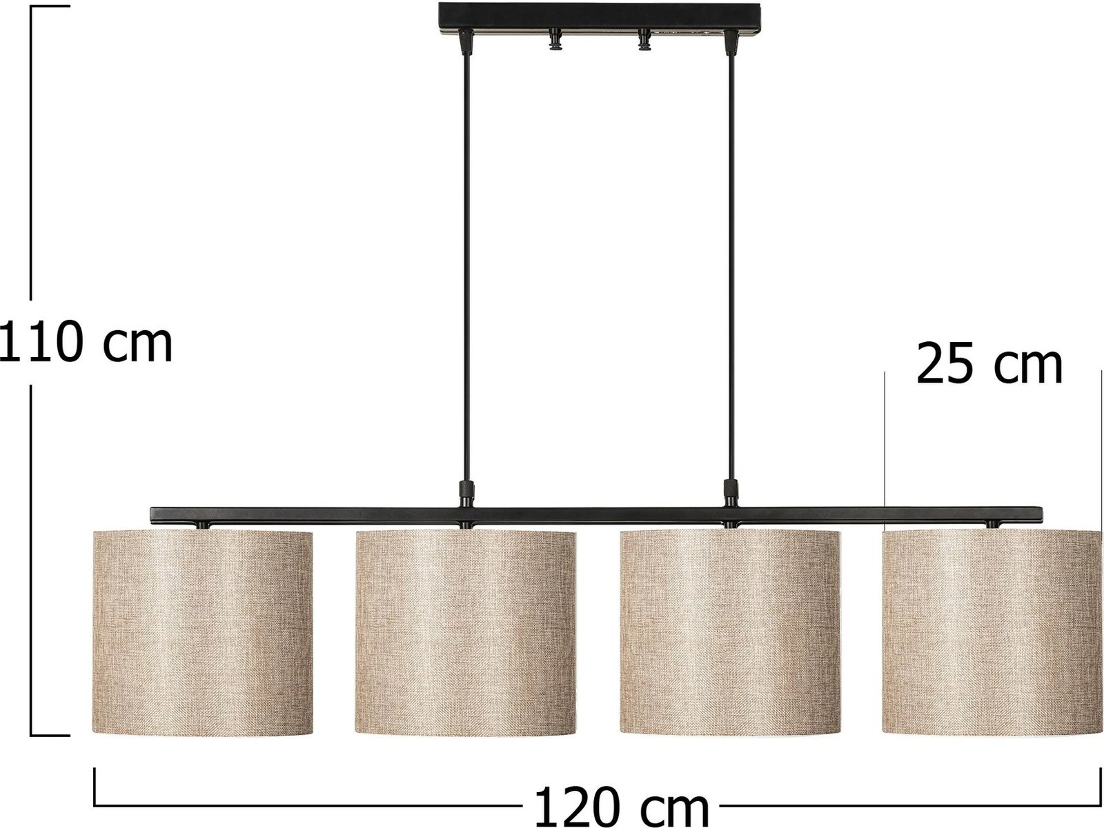 Llambë tavani moderne Opviq, Valiz - 4706, ngjyrë e zezë dhe krem