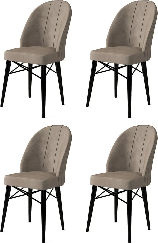 Set karrigesh (4 copë) Hanah Home, Ritim, kapuçino, e zezë