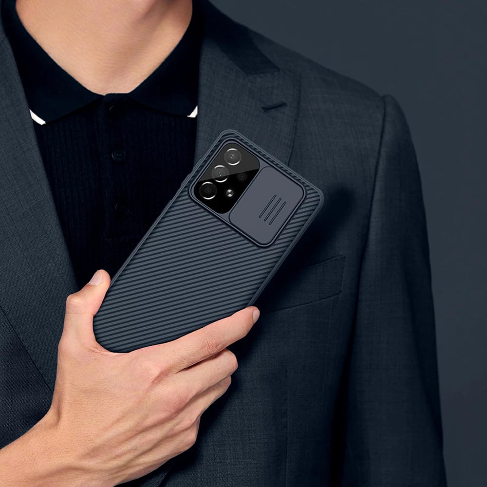 Mbështjellës Nillkin CamShield Pro për Samsung Galaxy A73, me mbulesë kamere, i zi