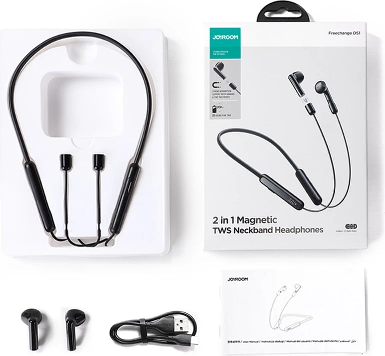 Kufje wireless me qafore Joyroom JR-DS1, Bluetooth 5.3, e zezë