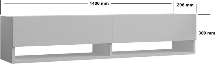Mobilje muri për TV Melosa, ngjyrë e bardhë, 141x30x31cm
