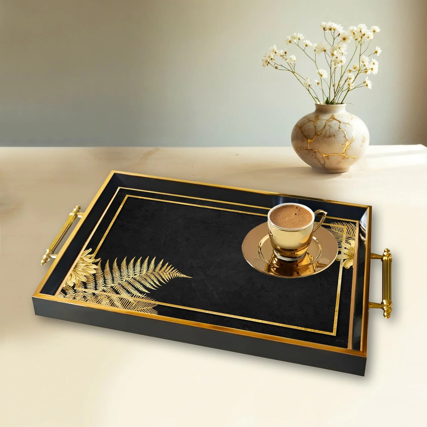 Tabaka xhami elegante, shumëngjyrëshe, Aberto Design, TPA9773, 50x29x3.5cm