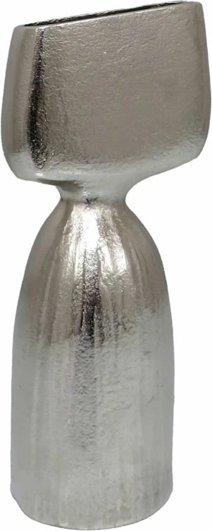 Vazo COBI, alumin, ngjyrë argjendi, 13x10x30 cm