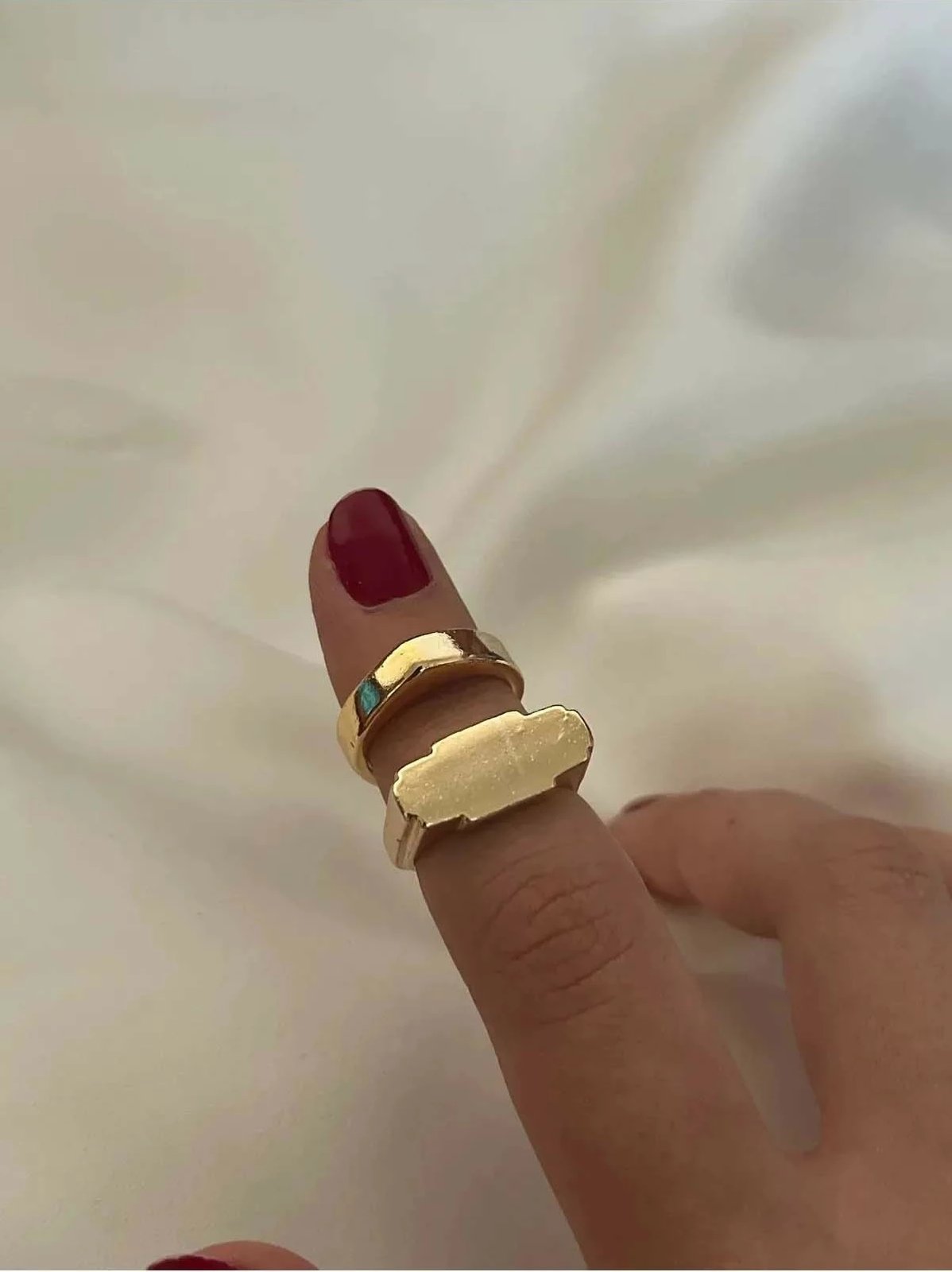 Unazë Jumeon, ngjyrë ari, e rregullueshme, gur zirkoni