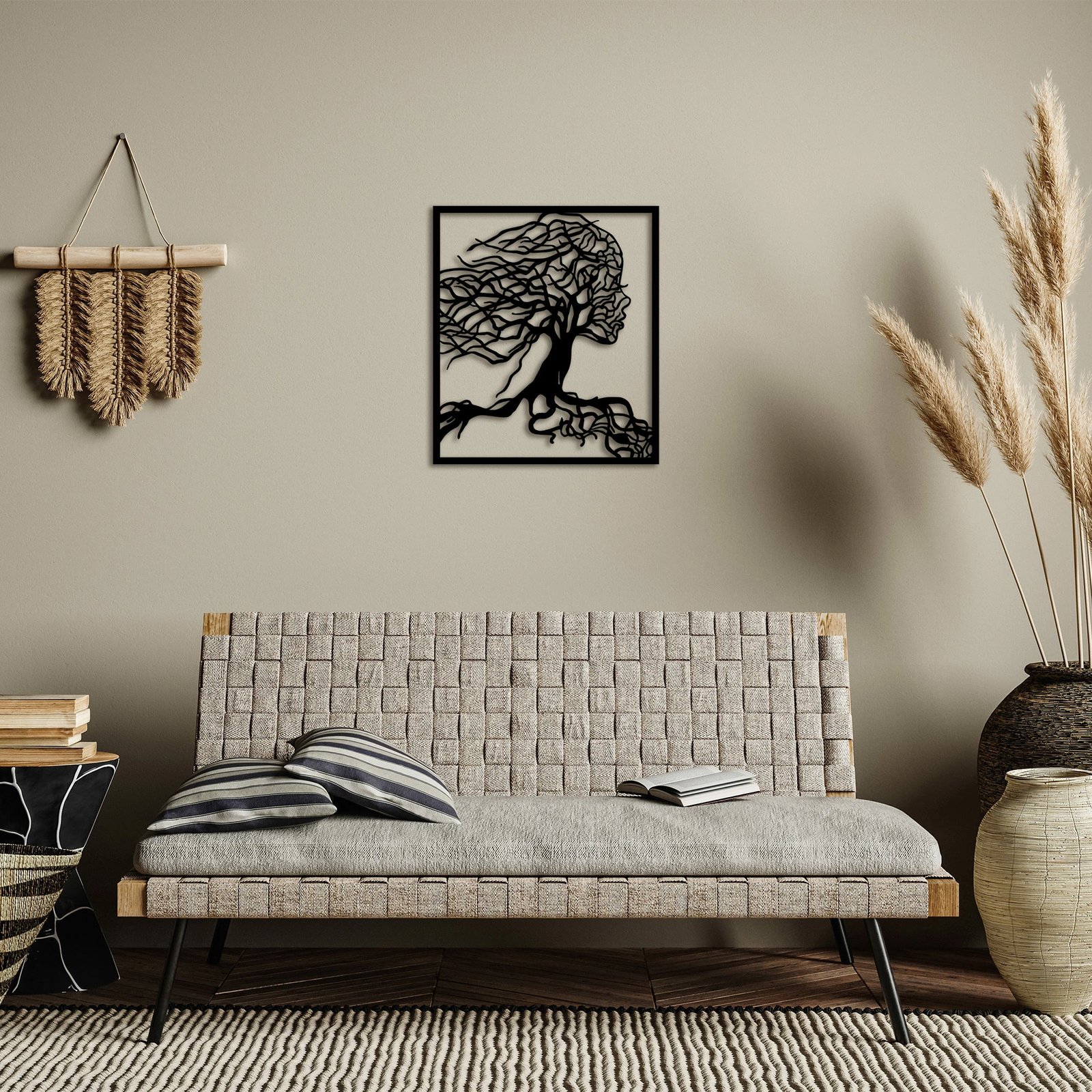 Aksesor dekorativ muri prej metali, Wallity, Gruaja pemë, 50x58cm