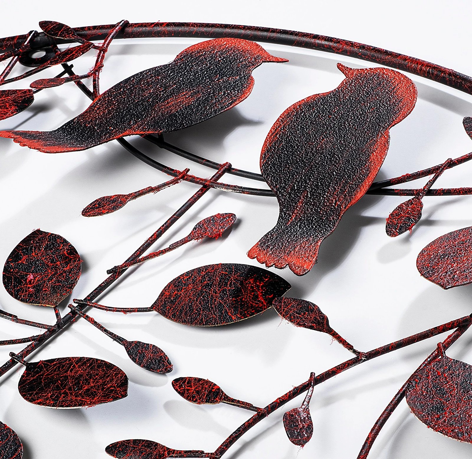 Aksesor dekorativ metalik për mur, dashuria e zogjve, shumëngjyrësh, 75x86cm