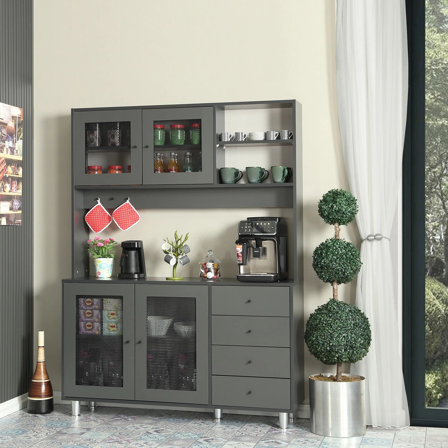 Dollap multifunksional Hanah Home, Grano 140, antracit