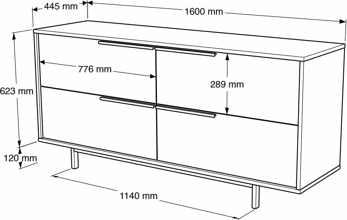 Konsol Hanah Home, On3-S, ngjyrë arre
