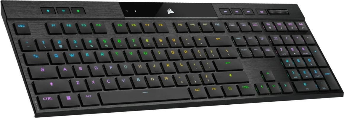 Tastierë mekanike Corsair K100 RGB AIR, full-size, RGB, wireless/USB, gjermanisht, e zezë