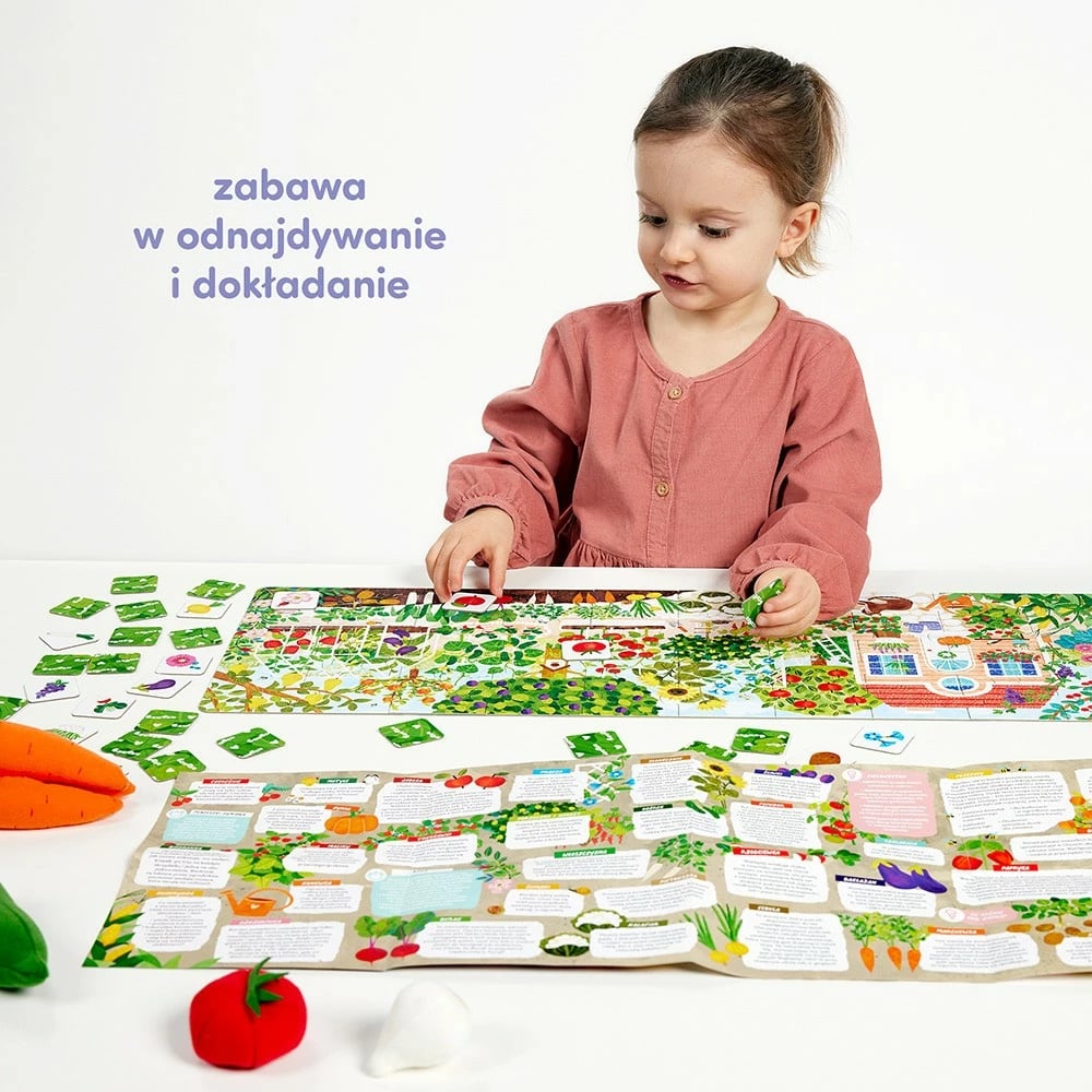 Puzzle edukativ CzuCzu Co rośnie w ogródku, 40 pjesë, me kartela shtesë, për fëmijë