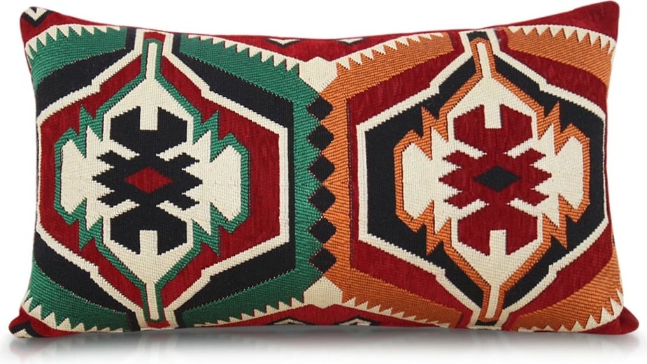 Jastëk dekorativ Esmeli, shumëngjyrësh, Evila Originals, 58x33cm