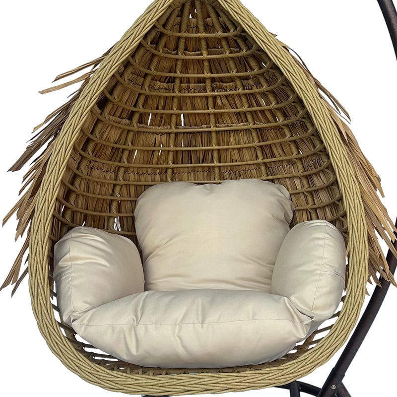 Varur folja me bazë metali kafe - pe rattan ngjyrë bezhë 120x105x195cm