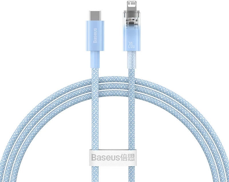 Kabllo karikimi i shpejtë Baseus Explorer Series, USB-C në Lightning, 1m, 20W, Blu