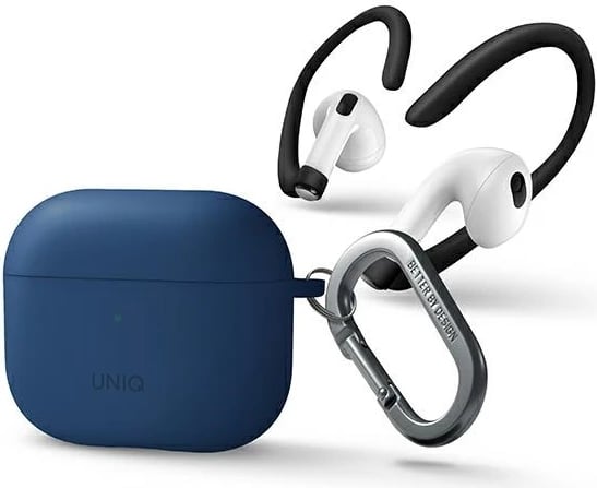 Mbështjellës UNIQ Nexo për AirPods 3 me Ear Hooks, silikon, kaltër