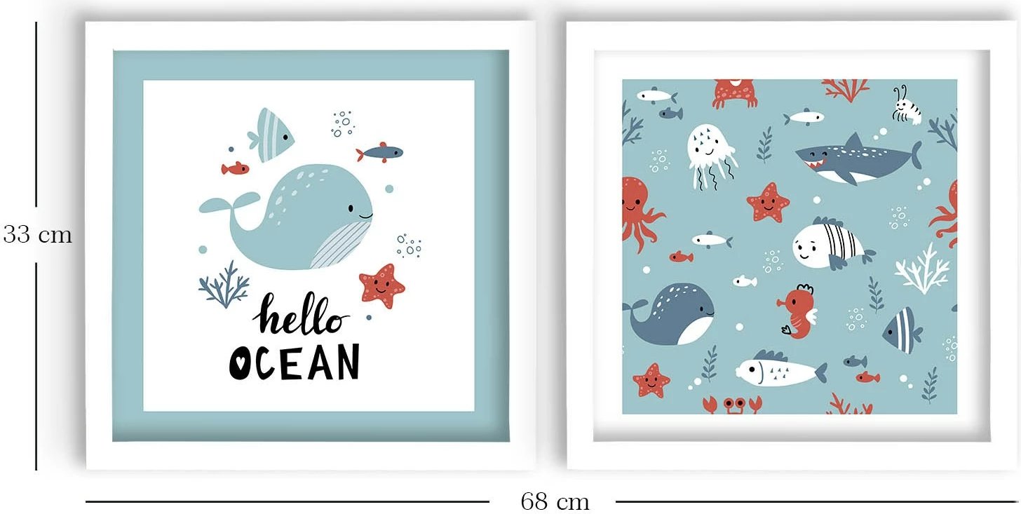 Pikturë dekorative me kornizë MDF (2 copë), Wallity, 2P3333BCT-018