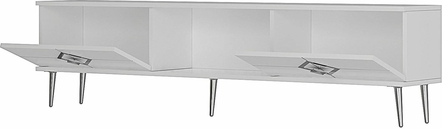Komodë TV Skye Decor, e bardhë, argjend