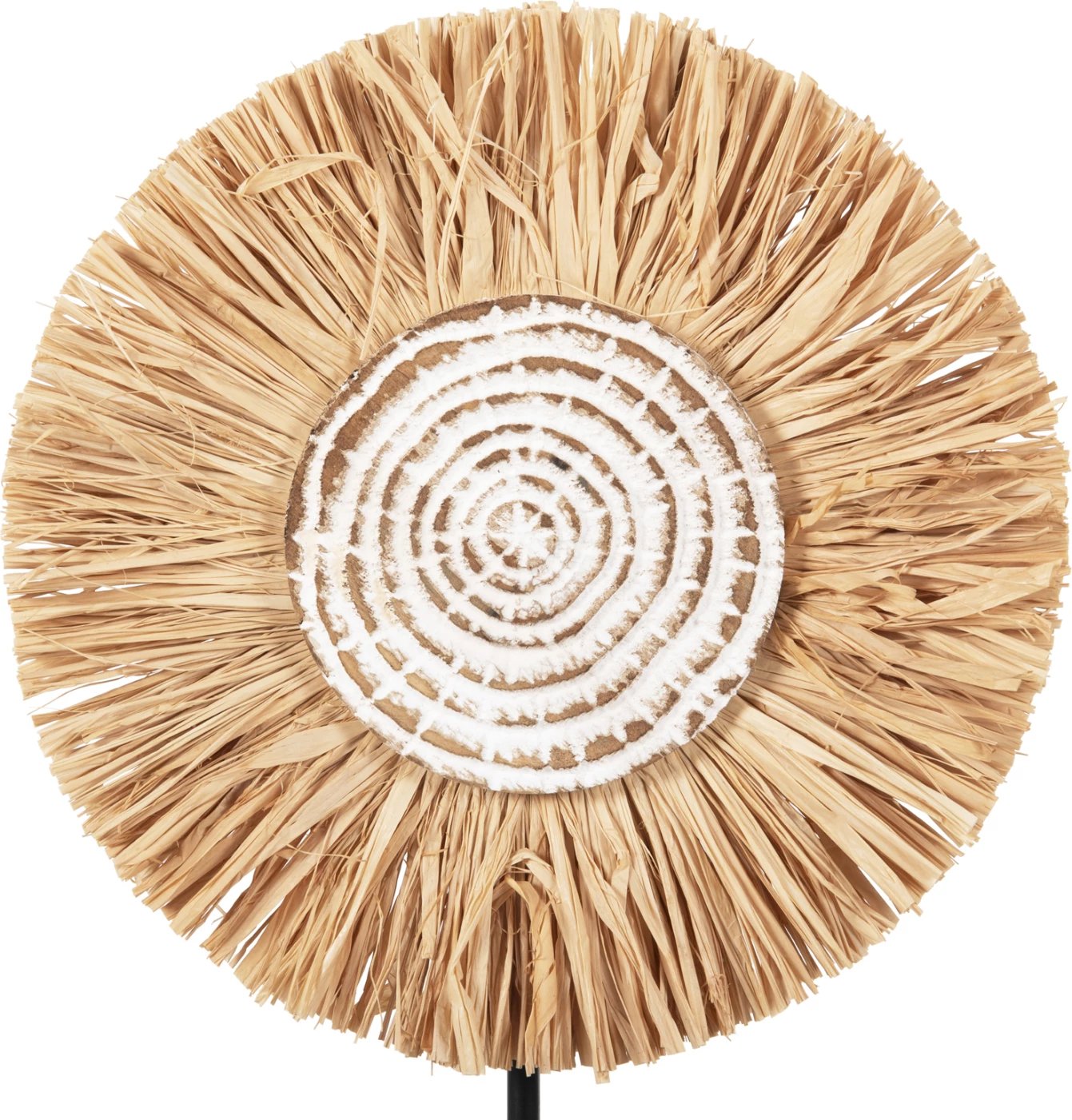 Dekor tavoline FH4224 fibra rafie në bazë druri natyrale-e zezë 18x9x43H cm Dekor tavoline FH4224 fibra rafie në bazë druri natyrale-e zezë 18x9x43H cm