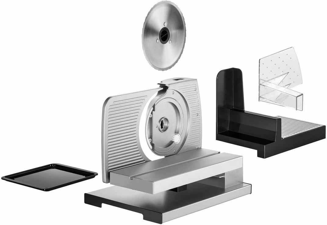 Makineri prerëse ushqimi UNOLD 78826, teh çeliku 17cm, 100W, zi/argjendtë