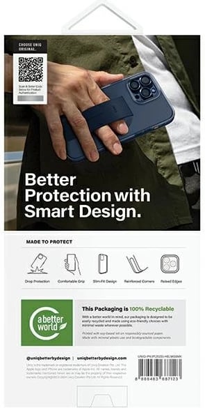 Mbështjellës UNIQ Heldro Mag për iPhone 15 Pro, me MagSafe, me rrip, i zi