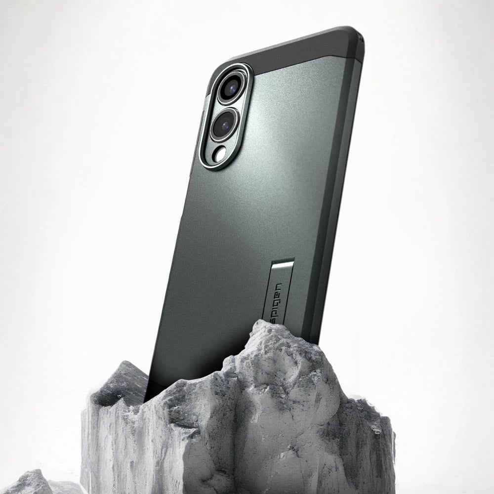 Mbështjellës Spigen Tough Armor MagSafe për Samsung Galaxy S25 Edge, Jeshil/Ezezë