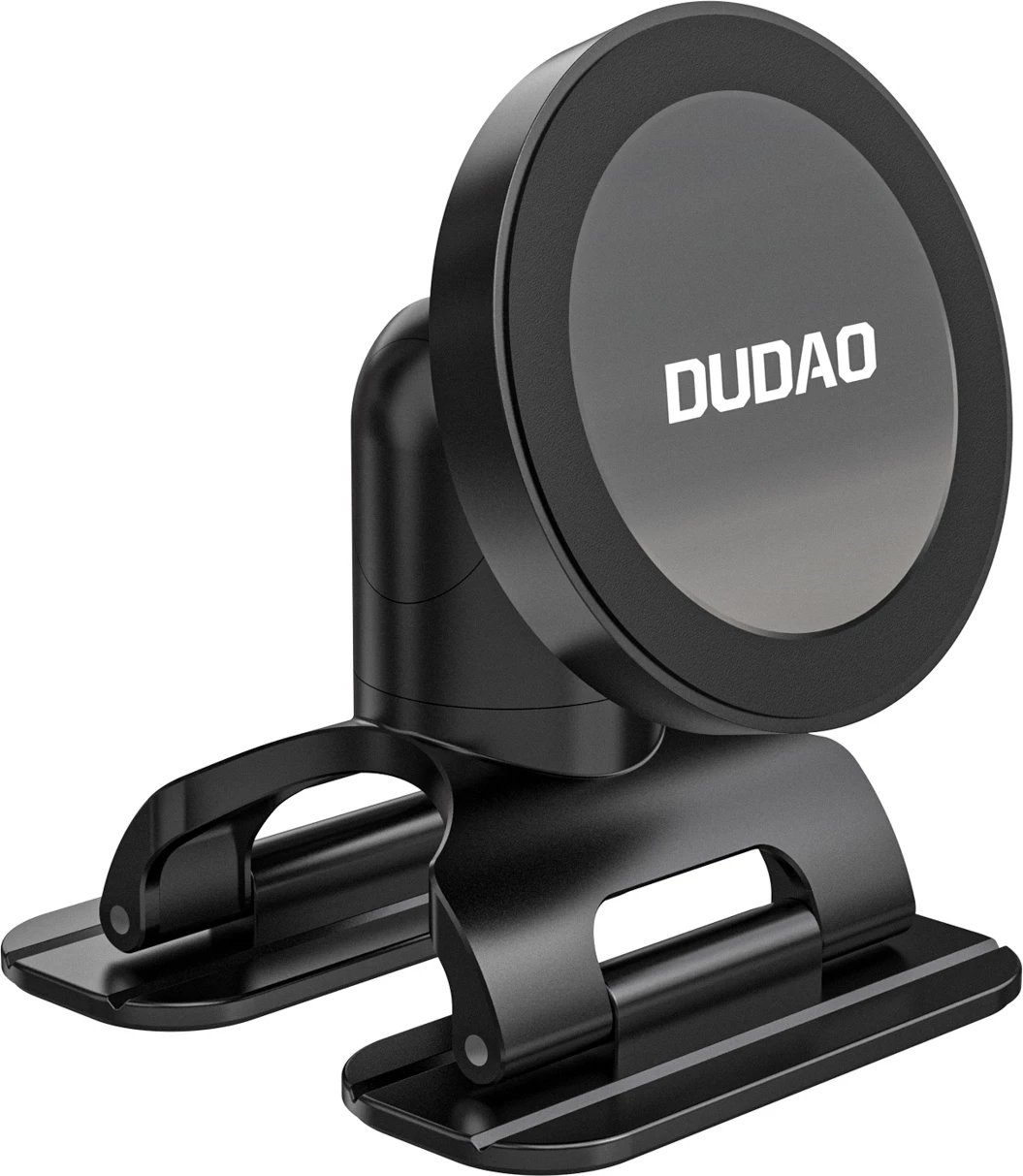Mbajtës makine magnetik për celular, Dudao F25, MagSafe, rrotullim 360°, për pult ose xham, i zi