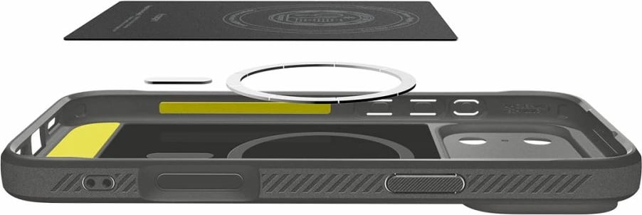 Mbështjellës Spigen Rugged Armor Mag MagSafe për iPhone 17 Pro Max, Gri