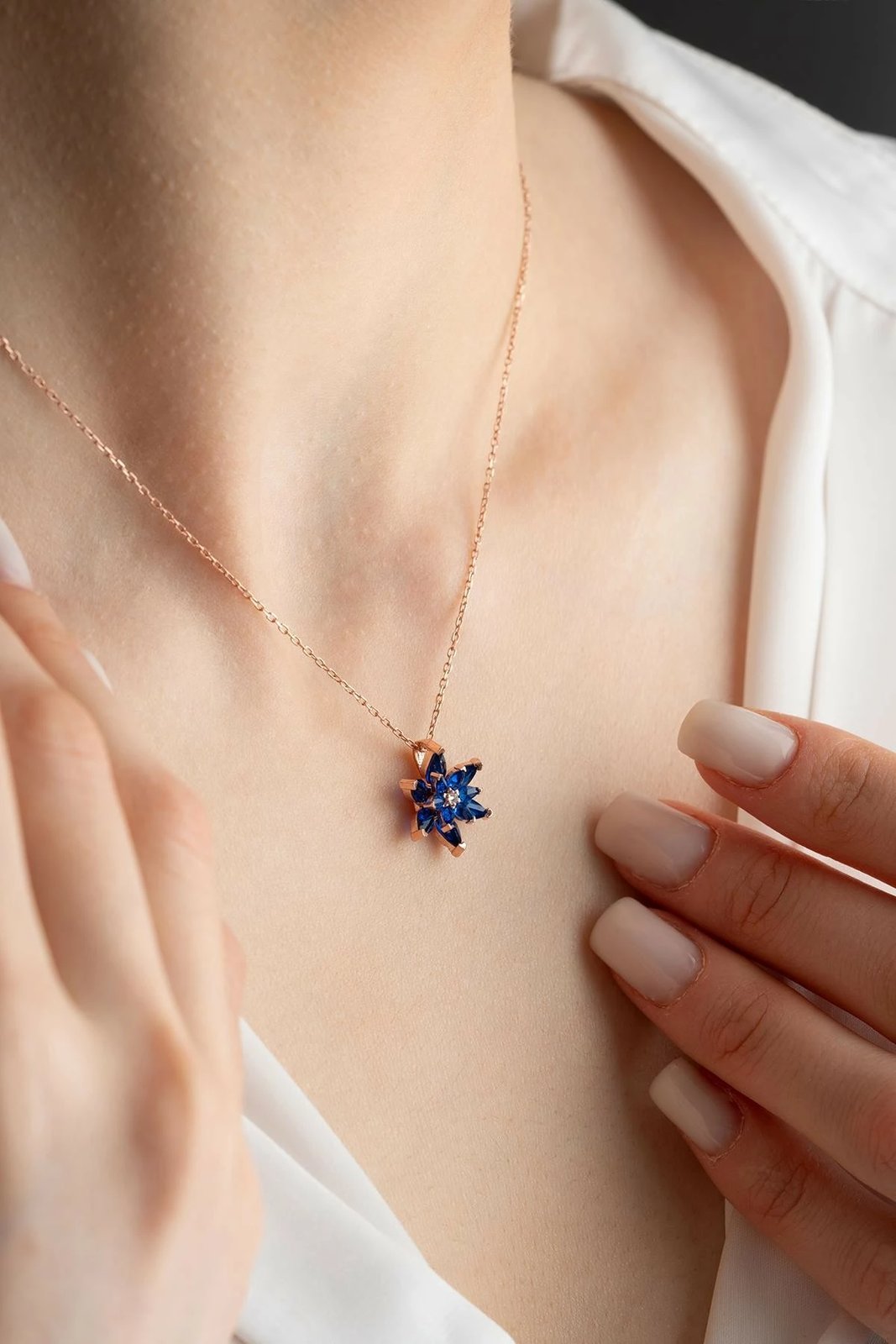 Varëse argjendi e hollë, ngjyrë rozë ari dhe kaltër navy, Jumeon, NRZ999362