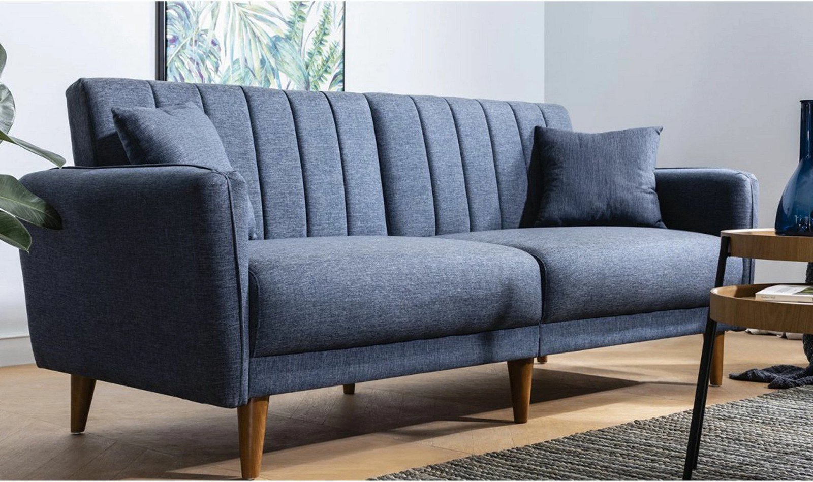 Divan-krevat 3 vendesh, ngjyrë e kaltër e errët, Atelier del Sofa