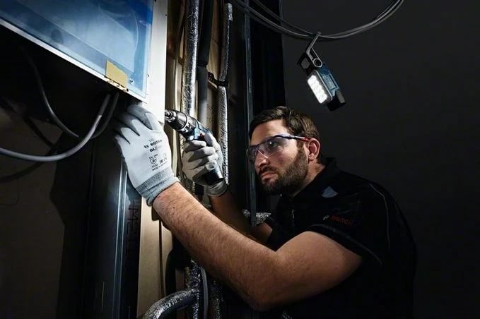 Dritë pune BOSCH GLI DeciLED Professional, LED, kaltër/gri