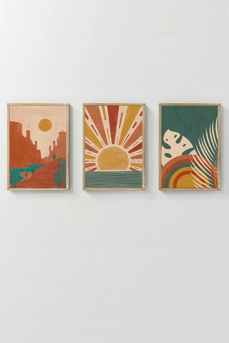 Pikturë dekorative me kornizë (3 copë), Wallity, 3Dartsohoset13