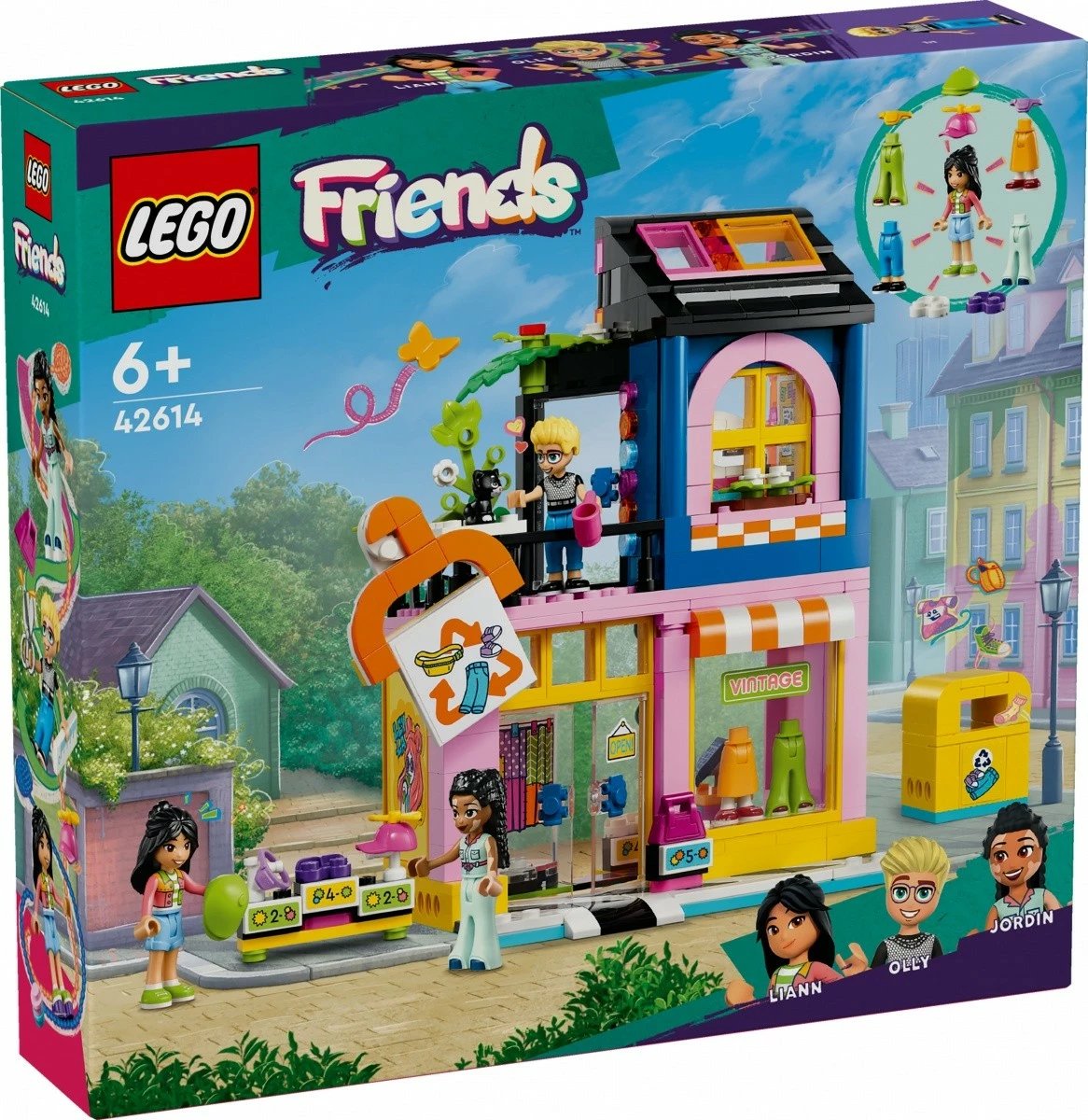 Set LEGO Friends 42614 Dyqan rrobash të përdorura, 409 pjesë, me mini-figura dhe aksesorë, shumëngjyrësh