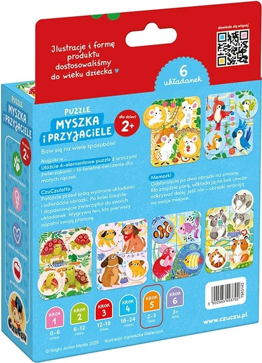 Puzzle CzuCzu Mouse and Friends, 24 pjesë, për fëmijë 2+ vjeç, shumëngjyrëshe