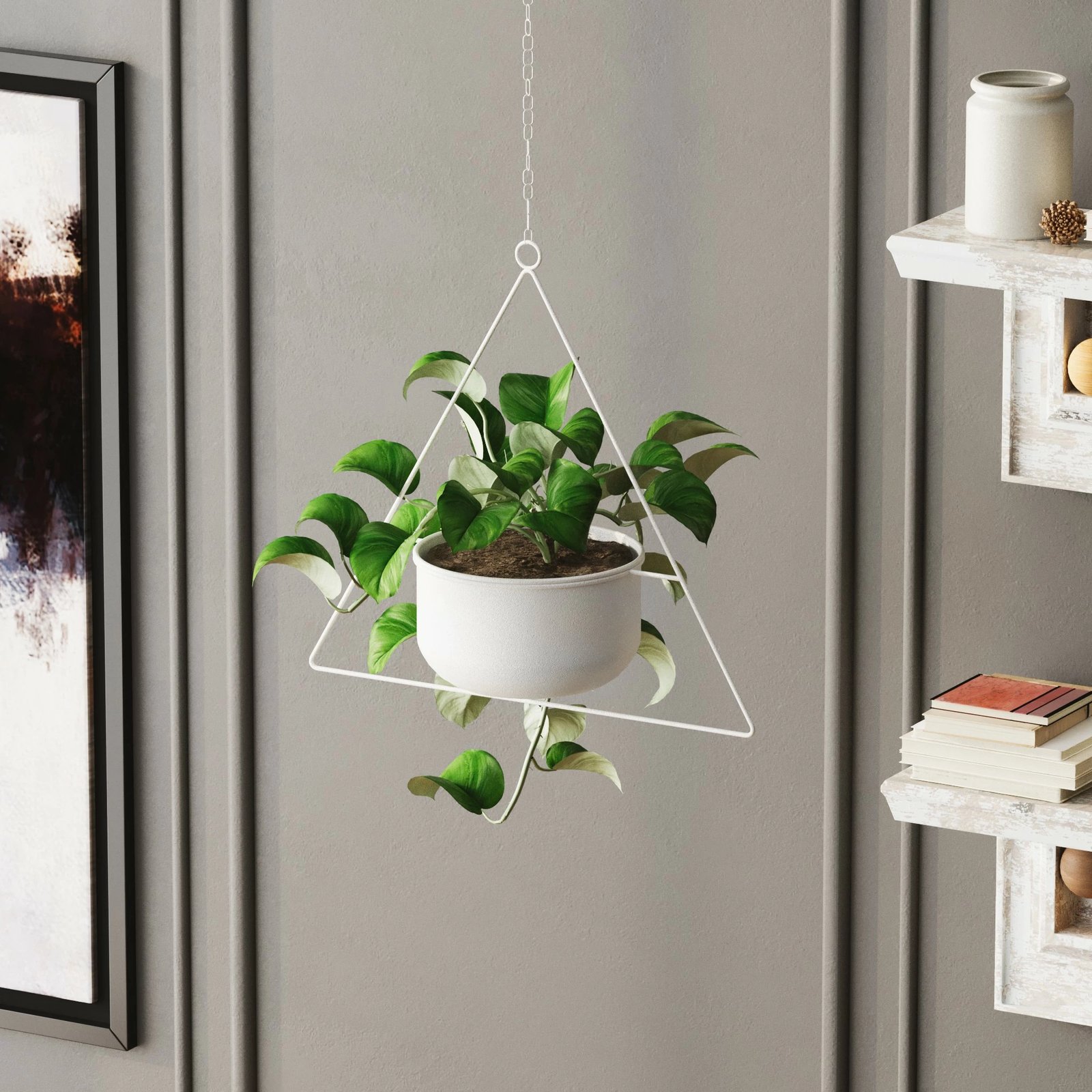 Saksia dekorative Aberto Design, Harpusta, e bardhë