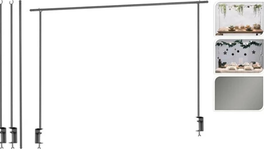 Stativ metalik për dekorim tavoline KOOPMAN, 135-250cm, Argjendtë