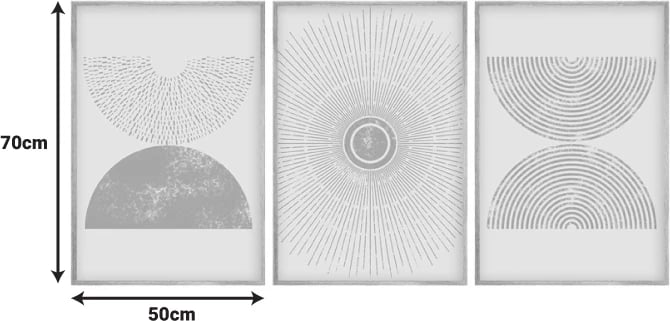 Pikturë kanavacë Terpen triptik me printim digjital, shumëngjyrëshe, 50x2x70cm
