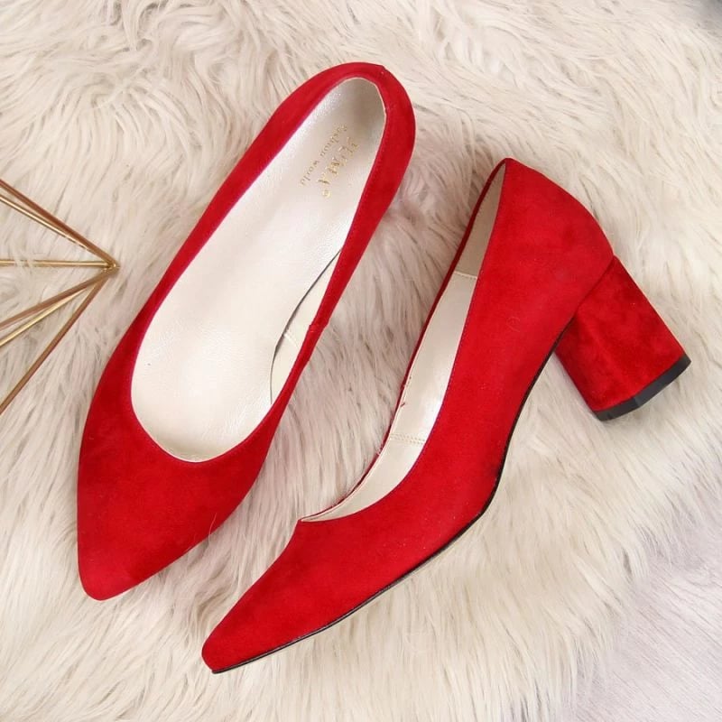 Këpucë me taka Juma, të kuqe