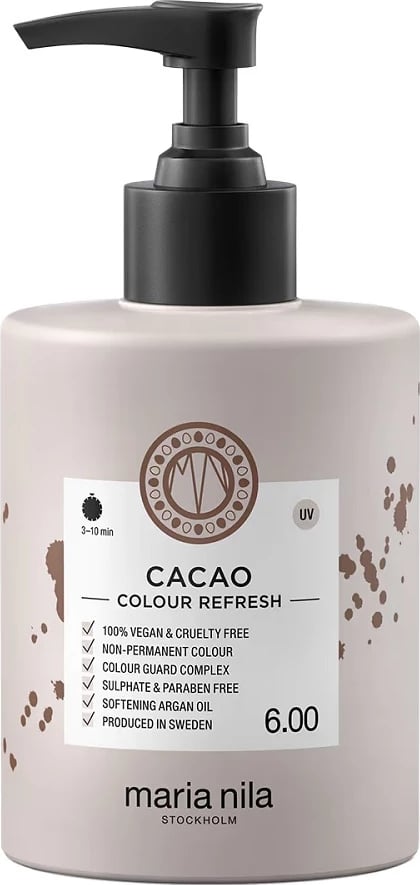 Maskë ngjyruese për flokë Maria Nila Color Refresh Mask 6.0 Cacao për femra, 300ml