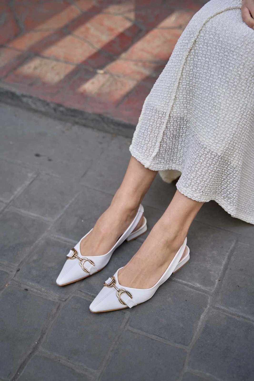 Balerina të bardha elegante për gra, Jumeon, MK1340024YFT10-02, nr. 40